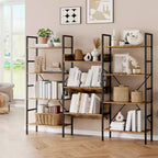 COZONY Bibliothèque 3 colonnes avec étagères réglables, étagère de rangement moderne pour salon, bureau, chambre à coucher