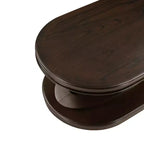 31,5 Table Basse Ovale Moderne avec Base en X, Table Centrale de Canapé Minimaliste en Placage Bois pour Salon ou Bureau à Domicile-Panipeachy