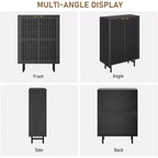 Meuble à chaussures 6 niveaux avec portes, Organisateur de rangement à chaussures en bois, Portes persiennes, Meuble à chaussures étroit autoportant pour entrée/couloir, Peut contenir 24 paires