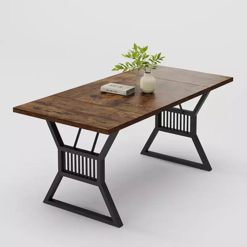 GustoWave 70.8 Table de salle à manger de ferme pour 4 à 6 personnes - Table de cuisine avec pieds en métal robustes pour salon, salle à manger