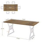 GustoWave 70.8 Table de salle à manger de ferme pour 4 à 6 personnes - Table de cuisine avec pieds en métal robustes pour salon, salle à manger