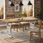 GustoWave 70.8 Table de salle à manger de ferme pour 4 à 6 personnes - Table de cuisine avec pieds en métal robustes pour salon, salle à manger