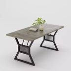 GustoWave 70.8 Table de salle à manger de ferme pour 4 à 6 personnes - Table de cuisine avec pieds en métal robustes pour salon, salle à manger