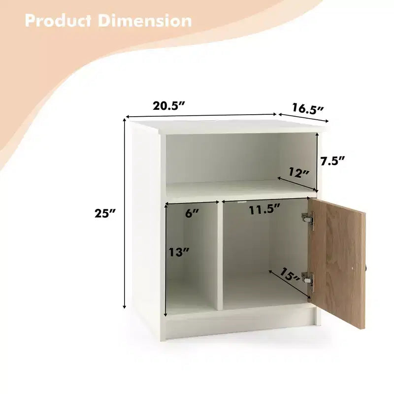 Costway Lot de 2 tables de chevet avec étagère de rangement pour chambre à coucher et salon