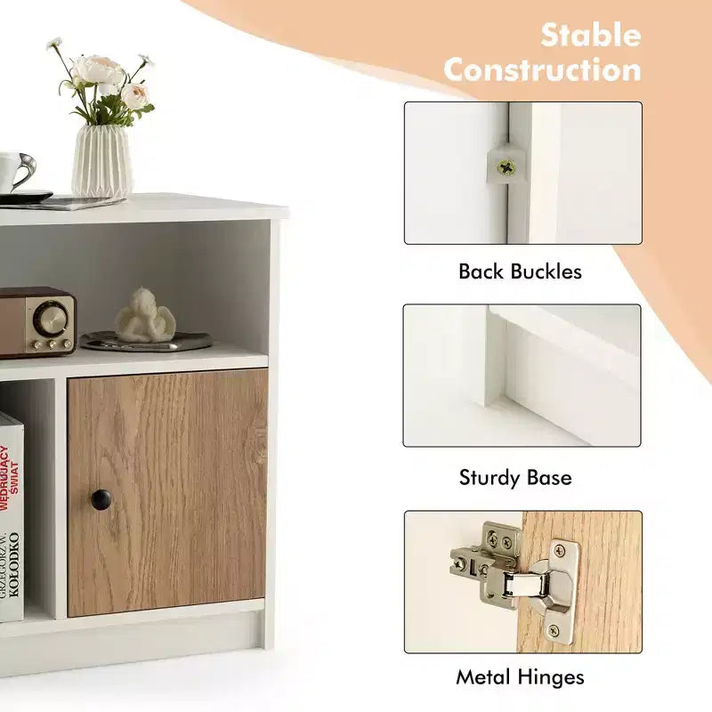 Costway Lot de 2 tables de chevet avec étagère de rangement pour chambre à coucher et salon
