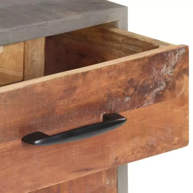 vidaXL Table de chevet Gris 40x30x50 cm Bois de manguier massif brut