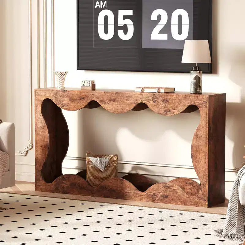 Table d'entrée de ferme de 160 cm, console avec rangement, table de canapé derrière le canapé, table d'entrée étroite pour salon, couloir, entrée, foyer