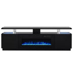 70'' Fireplace TV Stand with 36'' Firplace, Entertainment Center, 2 Tier TV Console Cabinet with Storage Cabinet, Electric Fireplace Heater