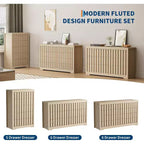 Commode Acekool à 6 tiroirs, Armoire de rangement moderne en bois pour chambre à coucher, salon, finition naturelle, 137 cm