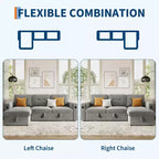 Canapé-lit de 84 pouces, canapé d'angle en L, canapé-lit convertible avec rangement, station de recharge, lumières LED, canapé sectionnel moderne pour chambre.