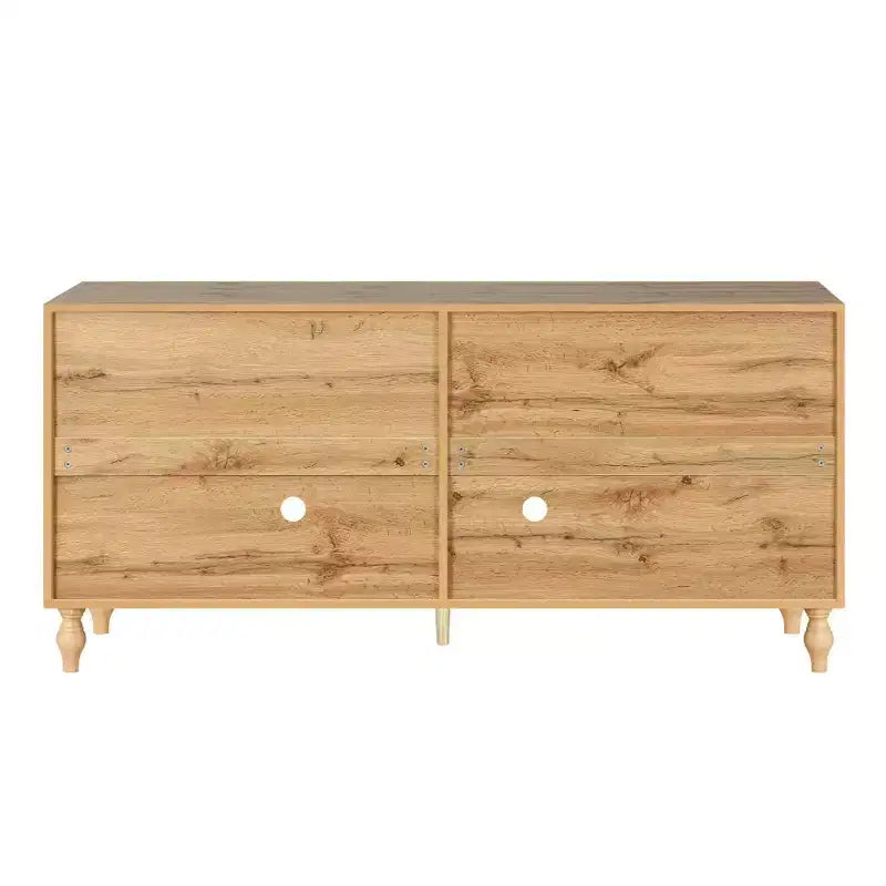 Buffet de salle à manger, Meuble bas en bois avec porte sculptée de fleurs, Poignée en métal, Buffet autoportant