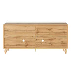 Buffet de salle à manger, Meuble bas en bois avec porte sculptée de fleurs, Poignée en métal, Buffet autoportant