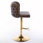 TUYOHW Lot de 2 tabourets de bar pivotants à hauteur de comptoir, chaises de bar en cuir PU avec dossier touffeté, chaises de salle à manger réglables en hauteur pour cuisine, bar à domicile