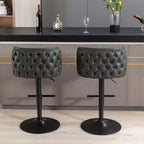 TUYOHW Lot de 2 tabourets de bar pivotants à hauteur de comptoir, chaises de bar en cuir PU avec dossier touffeté, chaises de salle à manger réglables en hauteur pour cuisine, bar à domicile