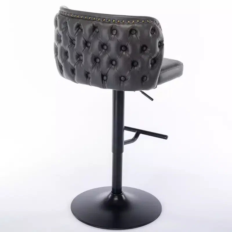 TUYOHW Lot de 2 tabourets de bar pivotants à hauteur de comptoir, chaises de bar en cuir PU avec dossier touffeté, chaises de salle à manger réglables en hauteur pour cuisine, bar à domicile