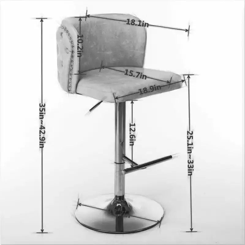 TUYOHW Lot de 2 tabourets de bar pivotants à hauteur de comptoir, chaises de bar en cuir PU avec dossier touffeté, chaises de salle à manger réglables en hauteur pour cuisine, bar à domicile