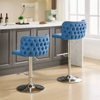 TUYOHW Lot de 2 tabourets de bar pivotants à hauteur de comptoir, chaises de bar en cuir PU avec dossier touffeté, chaises de salle à manger réglables en hauteur pour cuisine, bar à domicile