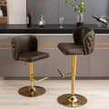 TUYOHW Lot de 2 tabourets de bar pivotants à hauteur de comptoir, chaises de bar en cuir PU avec dossier touffeté, chaises de salle à manger réglables en hauteur pour cuisine, bar à domicile