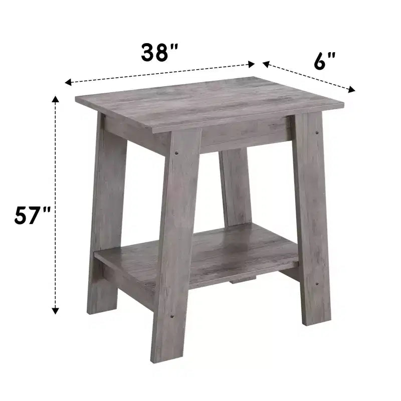Table d'appoint, table d'appoint étroite avec étagère de rangement à 2 niveaux, petite table d'appoint pour chambre de ferme, studio, entrée