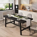 COZONY Industrial Dining Table with Metal Frame, Long Kitchen Table for Dining Room or Kitchen