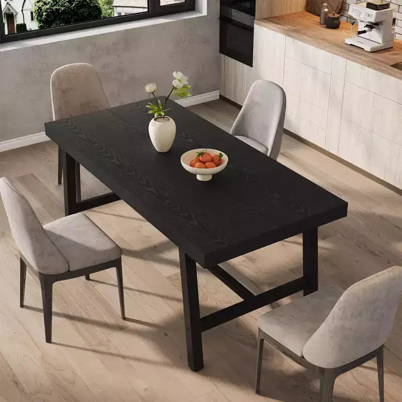 Table de salle à manger industrielle COZONY avec cadre en métal, longue table de cuisine pour la salle à manger ou la cuisine