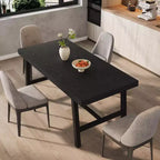 Table de salle à manger industrielle COZONY avec cadre en métal, longue table de cuisine pour la salle à manger ou la cuisine