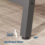 Table de salle à manger industrielle COZONY avec cadre en métal, longue table de cuisine pour la salle à manger ou la cuisine