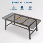 Table de salle à manger industrielle COZONY avec cadre en métal, longue table de cuisine pour la salle à manger ou la cuisine