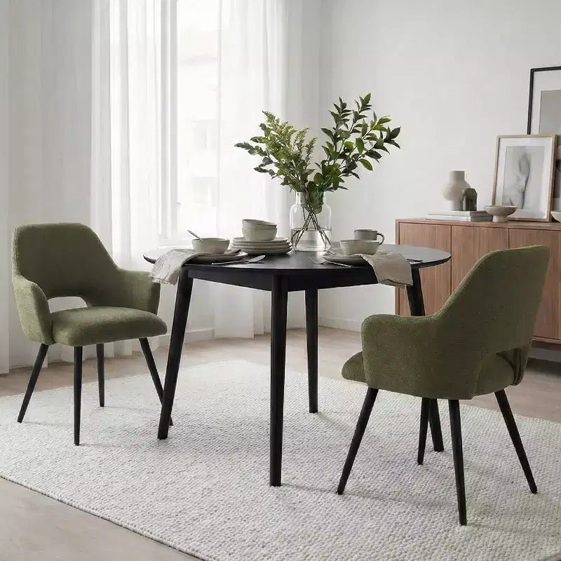 Lot de 2 chaises de salle à manger rembourrées avec accoudoirs, chaises d'appoint modernes avec pieds en métal, assise rembourrée confortable pour salle à manger, cuisine - Panipeachy