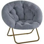 Fauteuil Zeus & Ruta confortable en fausse fourrure avec accent de disque - Taille adulte pour chambre et salon