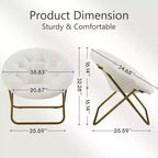 Fauteuil Zeus & Ruta confortable en fausse fourrure avec accent de disque - Taille adulte pour chambre et salon
