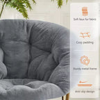 Fauteuil Zeus & Ruta confortable en fausse fourrure avec accent de disque - Taille adulte pour chambre et salon
