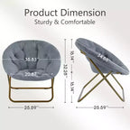 Fauteuil Zeus & Ruta confortable en fausse fourrure avec accent de disque - Taille adulte pour chambre et salon