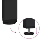 vidaXL Table console Noir Bois d'ingénierie, métal Pieds réglables et étroits