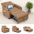 Canapé-lit convertible USB-Massage 3-en-1, inclinable de 110 à 180°, porte-gobelets, poches latérales, 172 kg, 4 positions – Idéal pour chambre d’étudiant et invités