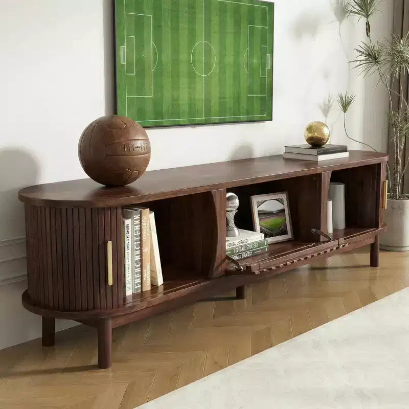 JVNOXKMeuble TV moderne de style « farmhouse » pour téléviseurs de 75 po, centre de divertissement en bois avec rangement, console TV pour salon
