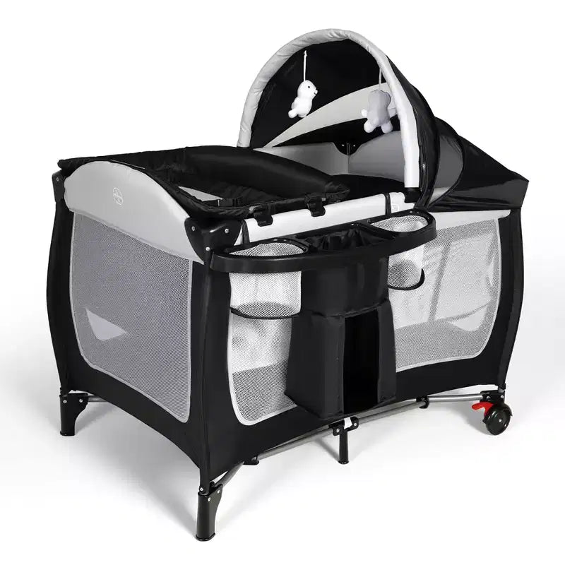 TODECARE 4 in 1 Baby Bassinet, Portable Pack and Play, Convertible Bedside Crib Sleeper, Diaper Changer, Storage Basket & Travel Bag
