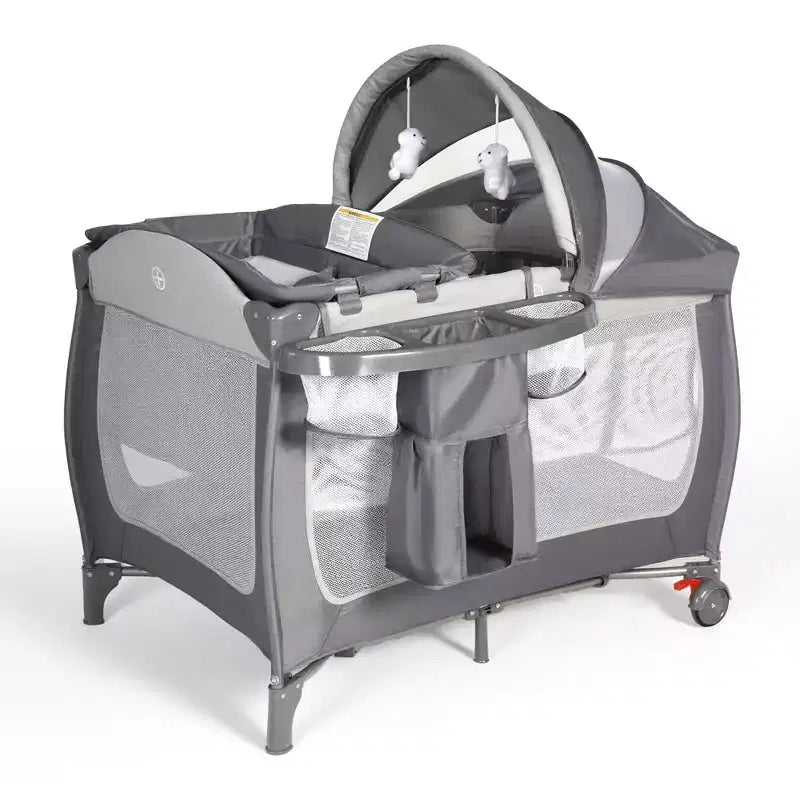 TODECARE Lit bébé 4 en 1, Parc portable, Lit cododo convertible, Table à langer, Panier de rangement et Sac de voyage