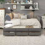 Polibi Full & Twin Daybed with Trundle and Storage Drawers
