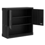 Armoire murale en acier avec serrure - Organiseur de rangement mural robuste pour garage avec étagères, armoire suspendue en métal
