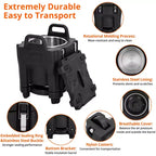 COZONY Transporteur de plats isolés avec cuillère, 20 L de capacité, chargement par le haut, avec roulettes et loquet latéral, en acier inoxydable pour la restauration