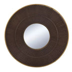 Miroir mural rond en bois de 31,5 pouces avec cadre en fer doré