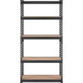VIYET 5-Tier Adjustable Storage Shelving Unit, 2000LBS Total Capacity Heavy-Duty Metal Rack, 30L12W60H for Garage/Kitchen/Pantry/Basement (Black)