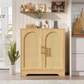 Buffet moderne avec 2 portes en rotin, meuble de rangement, console, meuble bar à café pour le salon, le couloir et l'entrée