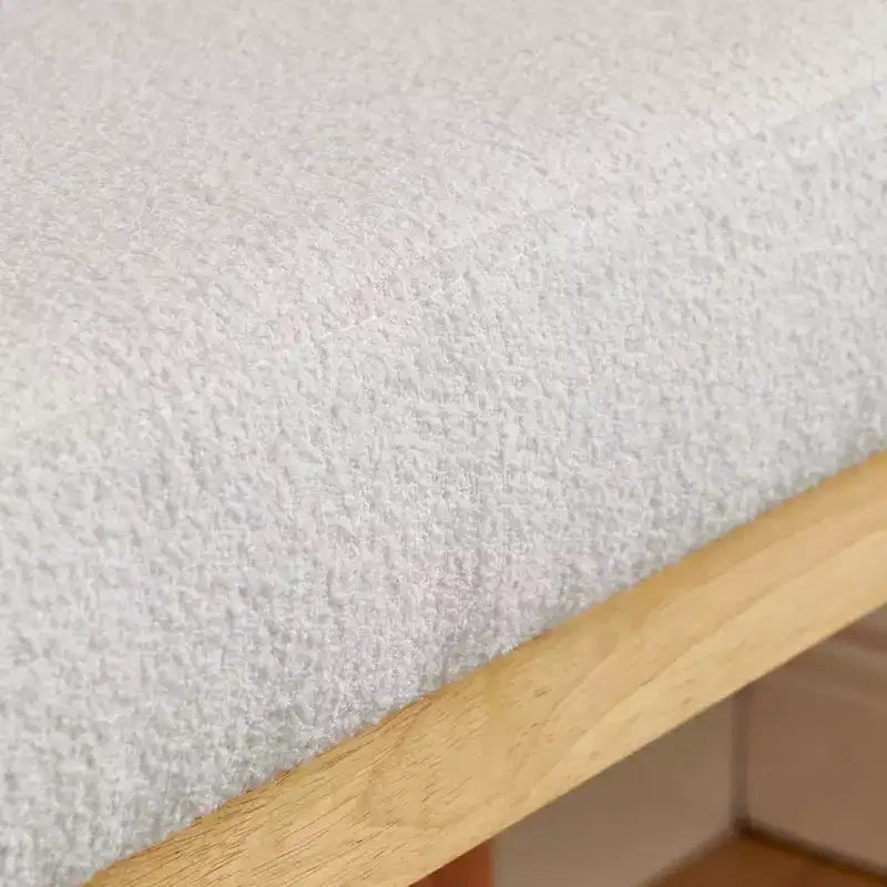 Banc à chaussures MAYEERTY avec cadre en bois et siège rembourré doux pour petit espace, couloir, salon, beige