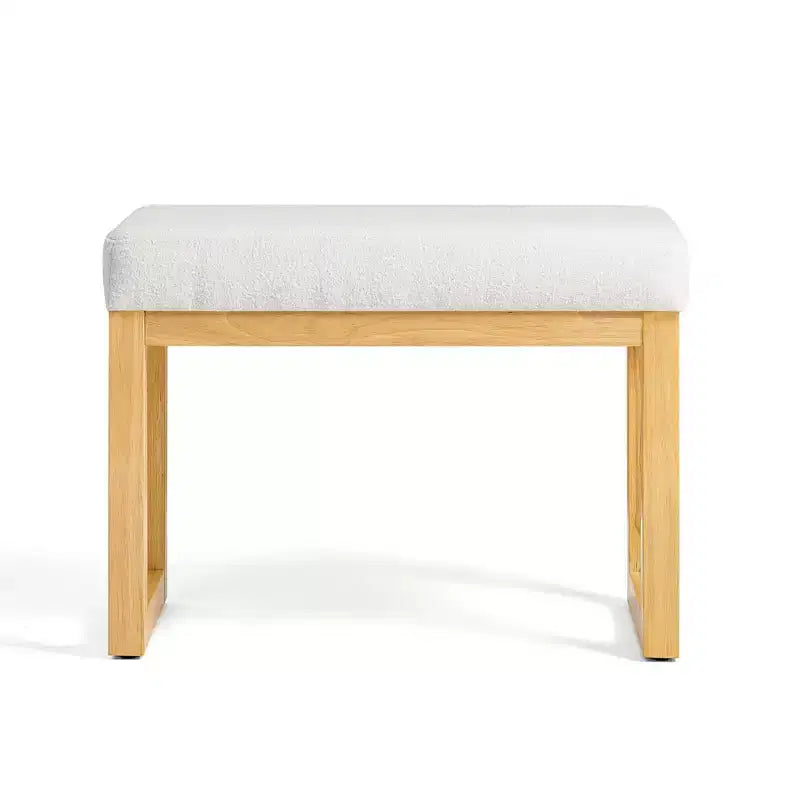 Banc à chaussures MAYEERTY avec cadre en bois et siège rembourré doux pour petit espace, couloir, salon, beige
