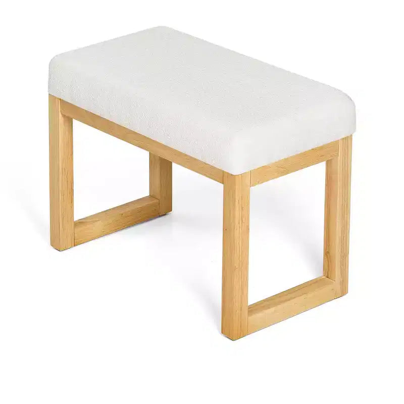 Banc à chaussures MAYEERTY avec cadre en bois et siège rembourré doux pour petit espace, couloir, salon, beige