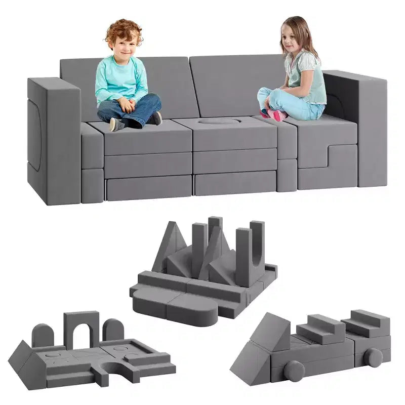 Garvee Canapé modulaire pour enfants 22 pièces, canapé convertible en mousse pour chambre et salle de jeux, canapé 2 placesCréatif, confortable et personnalisable
