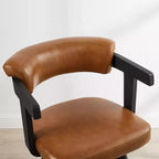Art Leon Lot de 2 tabourets de bar pivotants rembourrés en similicuir avec structure en bois massif