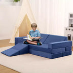 Canapé d'escalade d'intérieur, canapé de jeu modulaire 12 pièces avec piscine à balles carrée et pente d'escalade, ensemble de coussins de jeu